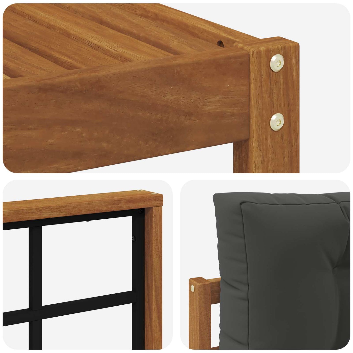 Set di divani da esterno con cuscino 7 pcs Naturale e Antracite | homemem39