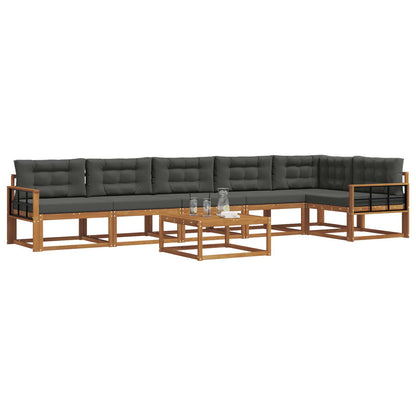 Set di divani da esterno con cuscino 7 pcs Naturale e Antracite