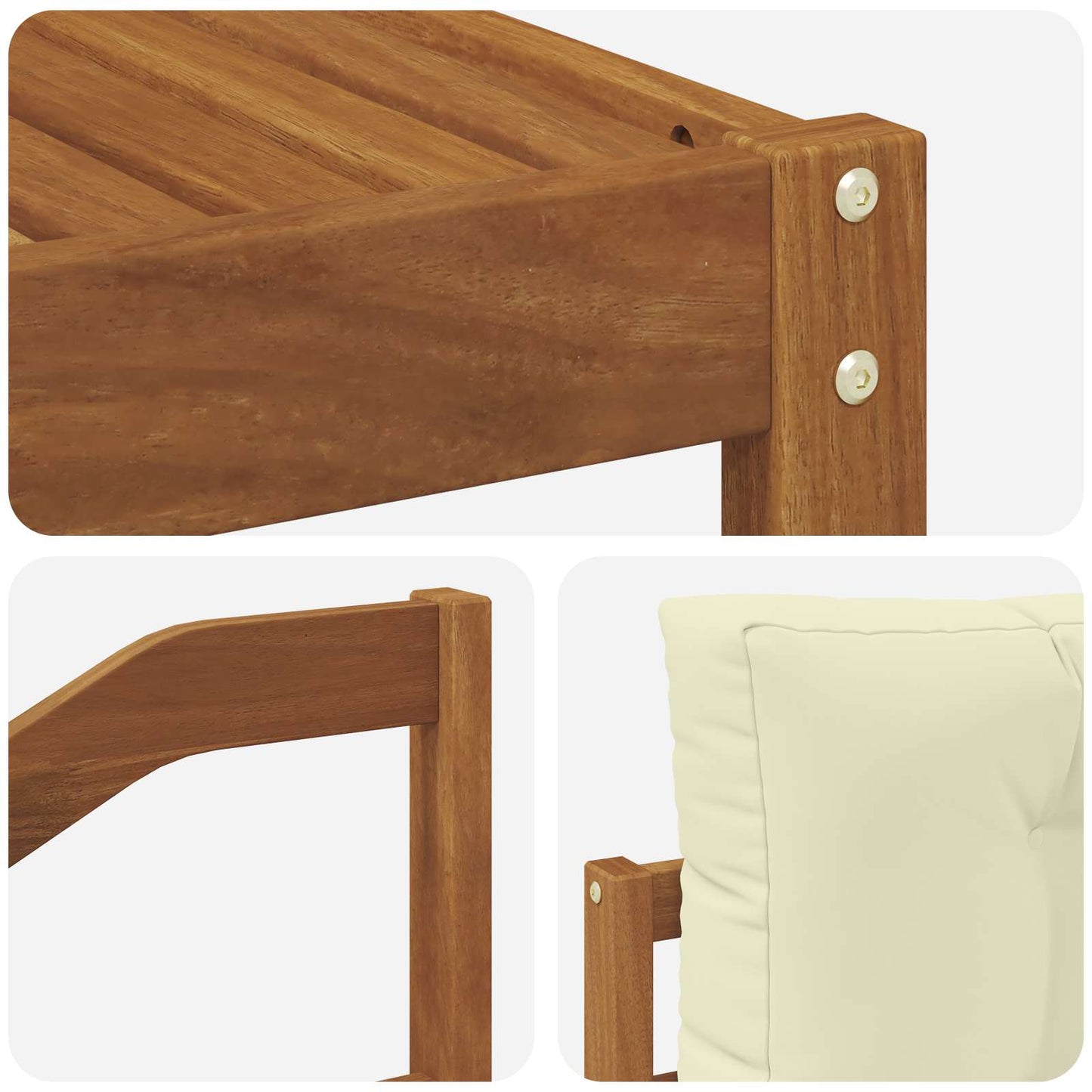 Set di divani da esterno con cuscino 7 pcs Naturale e Crema | homemem39