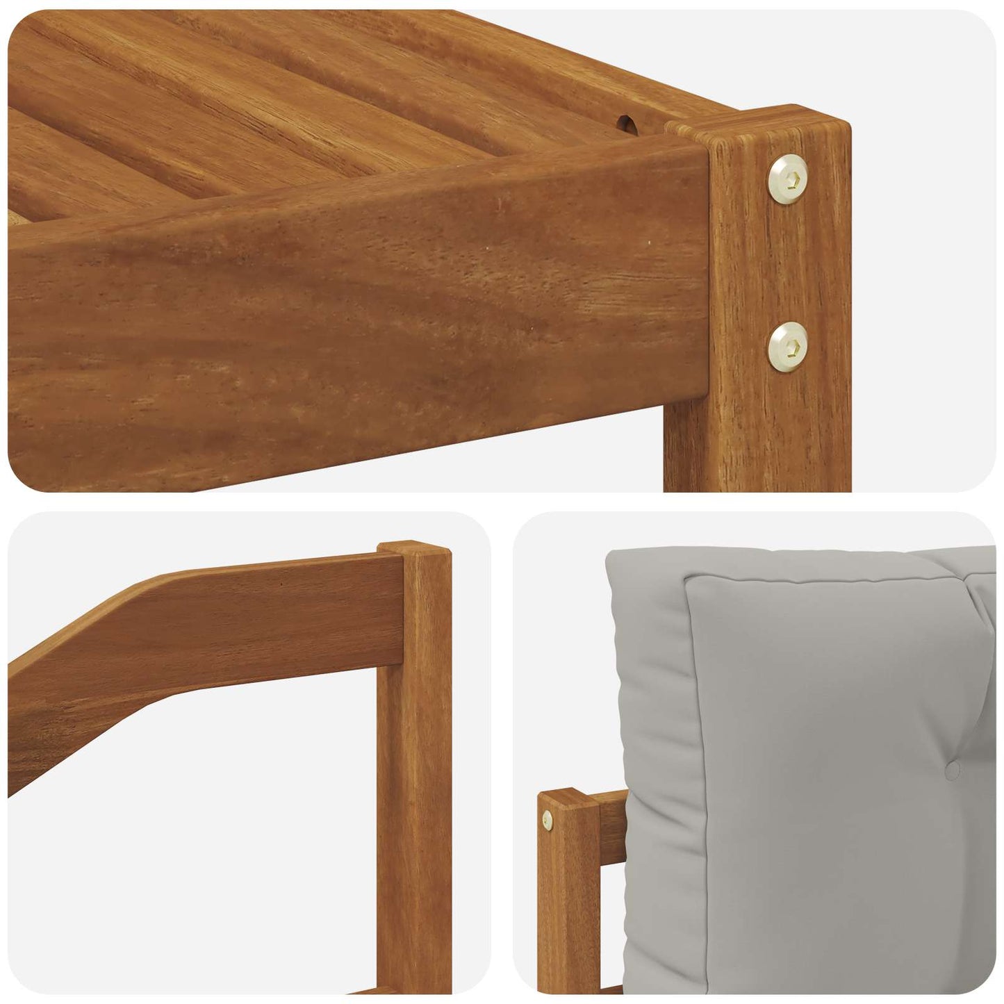 Set di divani da esterno 7 pcs Grigio Naturale e Chiaro | homemem39