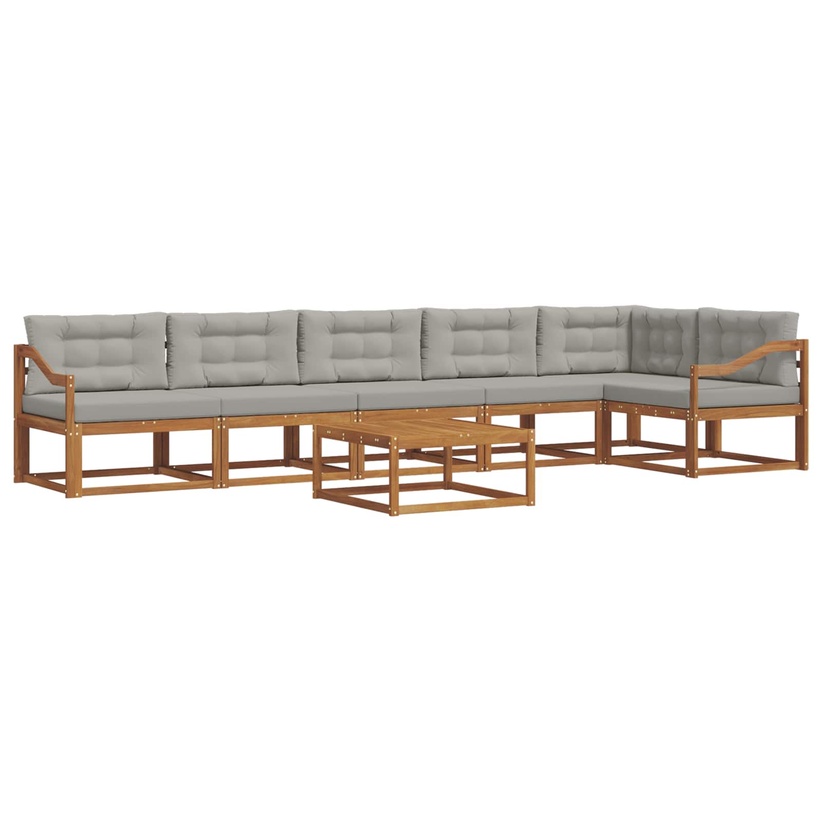 Set di divani da esterno 7 pcs Grigio Naturale e Chiaro | homemem39