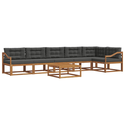 Set di divani da esterno con cuscino 7 pcs Naturale e Antracite | homemem39