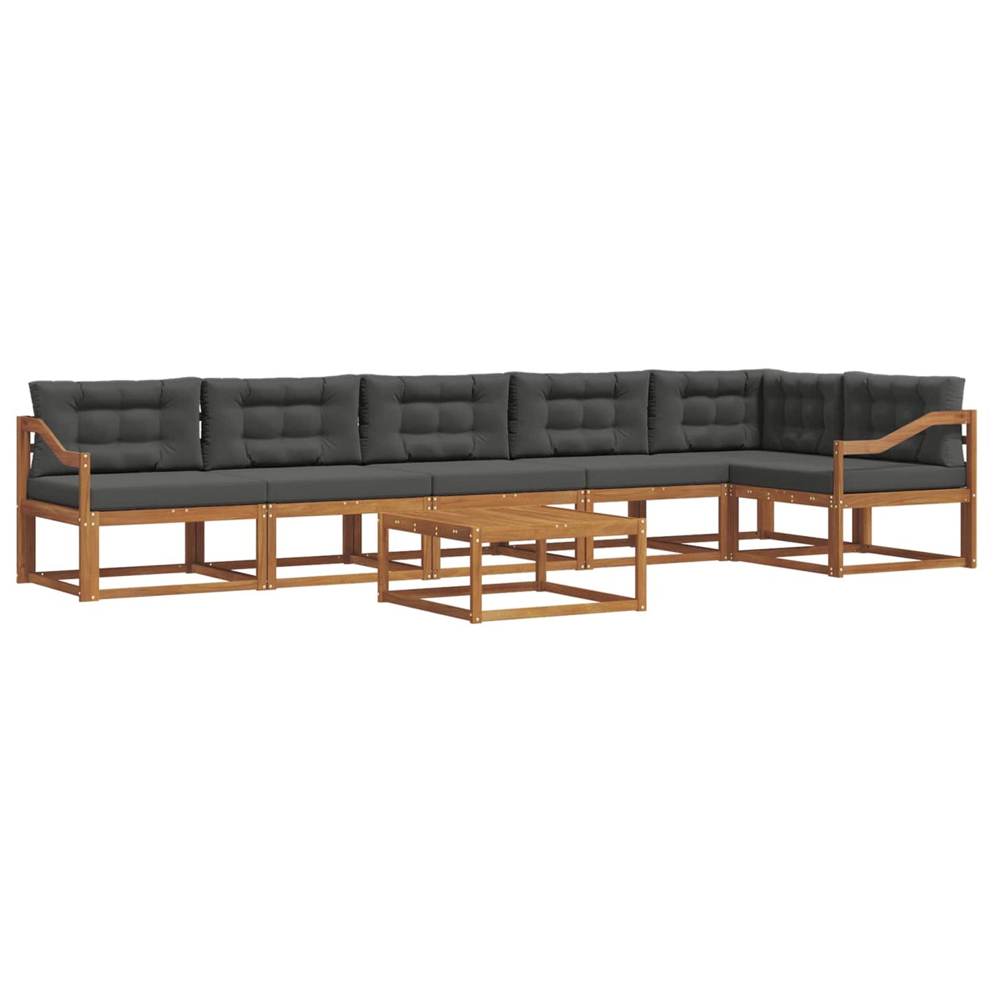 Set di divani da esterno con cuscino 7 pcs Naturale e Antracite