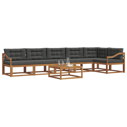 Set di divani da esterno con cuscino 7 pcs Naturale e Antracite