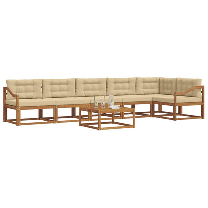 Set di divani da esterno con cuscino 7 pcs Naturale e Beige