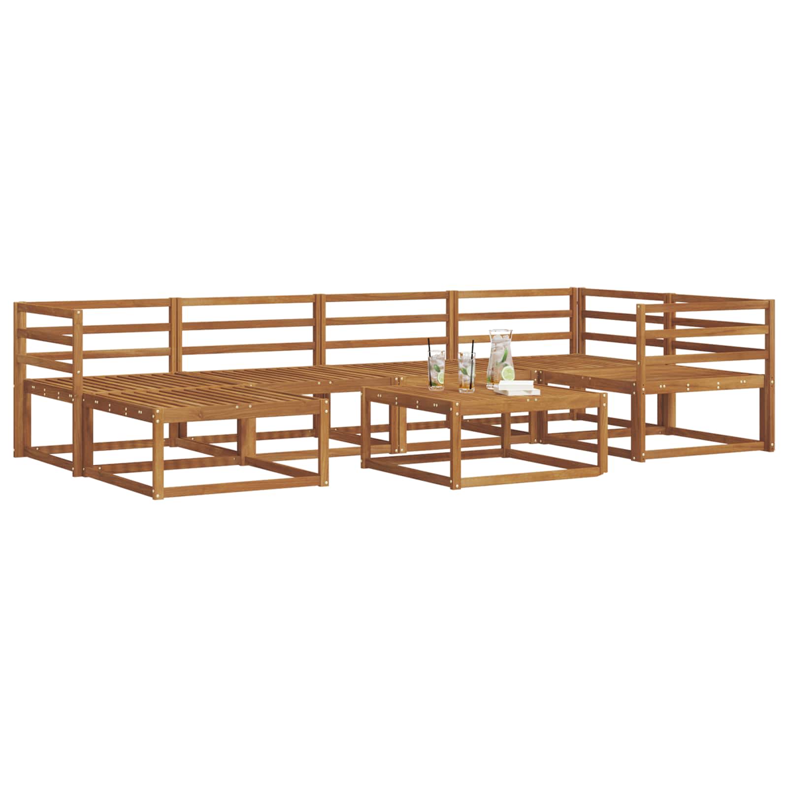 Set di divani da esterno 7 pcs Naturale | homemem39