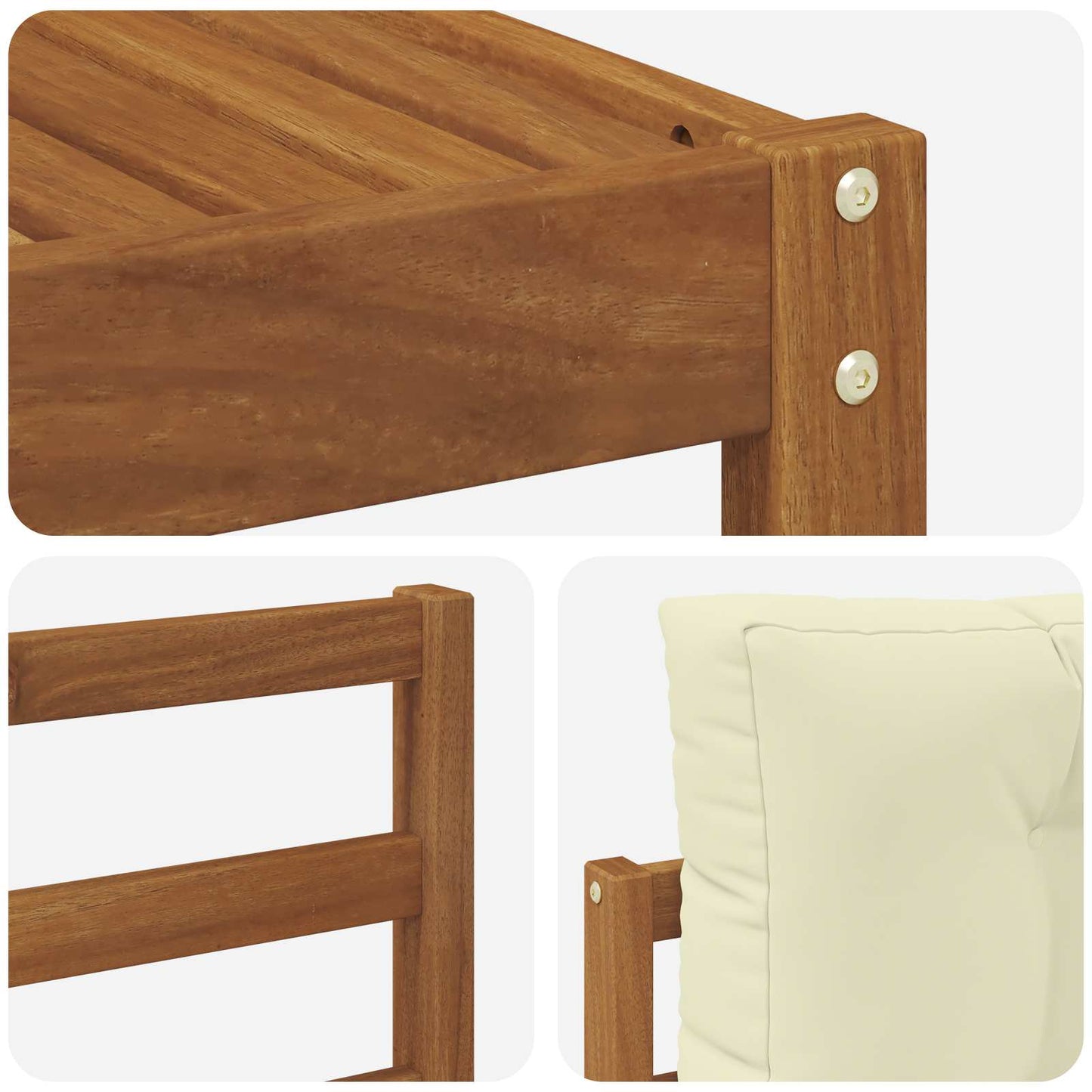 Set di divani da esterno con cuscino 7 pcs Naturale e Crema | homemem39