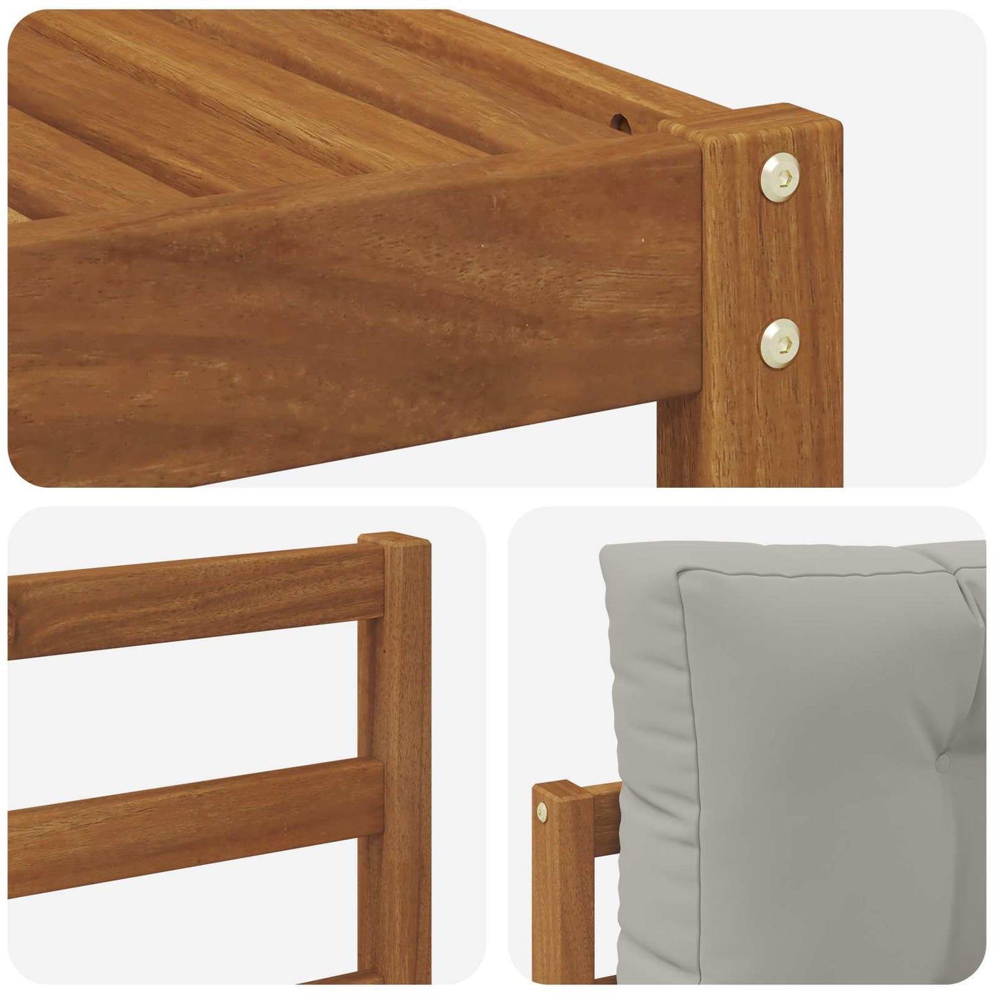 Set di divani da esterno 7 pcs Grigio Naturale e Chiaro | homemem39