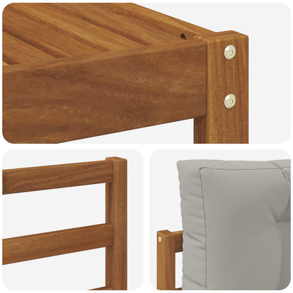 Set di divani da esterno 7 pcs Grigio Naturale e Chiaro | homemem39