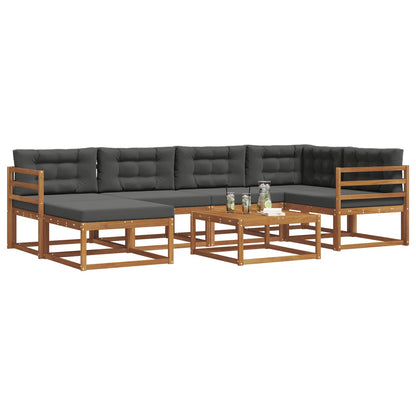 Set di divani da esterno con cuscino 7 pcs Naturale e Antracite | homemem39