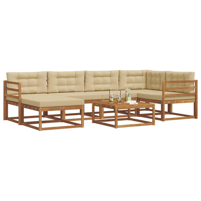 Set di divani da esterno con cuscino 7 pcs Naturale e Beige | homemem39