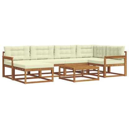 Set di divani da esterno con cuscino 7 pcs Naturale e Crema | homemem39