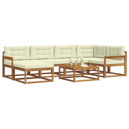 Set di divani da esterno con cuscino 7 pcs Naturale e Crema | homemem39