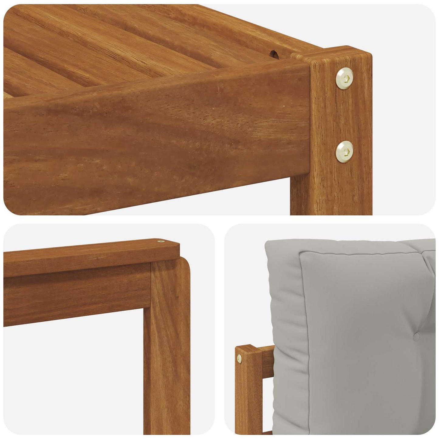 Set di divani da esterno 7 pcs Grigio Naturale e Chiaro | homemem39