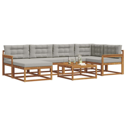 Set di divani da esterno 7 pcs Grigio Naturale e Chiaro | homemem39