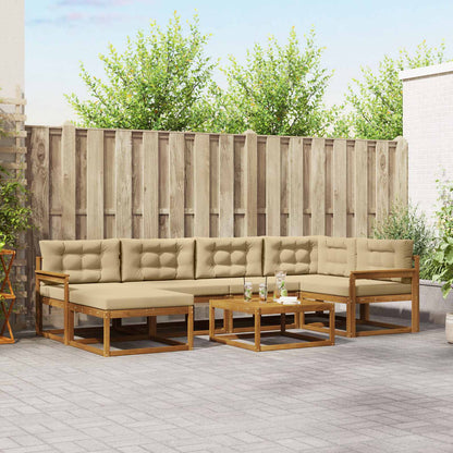 Set di divani da esterno con cuscino 7 pcs Naturale e Beige