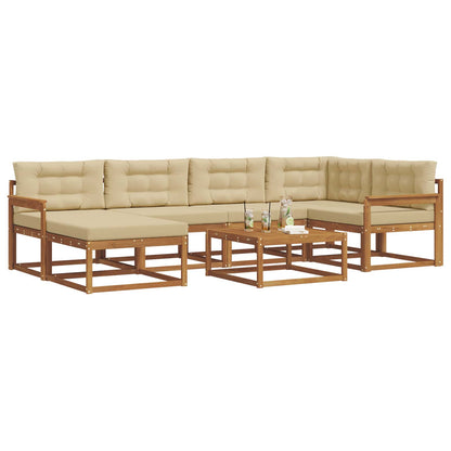 Set di divani da esterno con cuscino 7 pcs Naturale e Beige