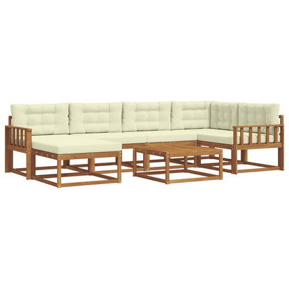 Set di divani da esterno con cuscino 7 pcs Naturale e Crema | homemem39