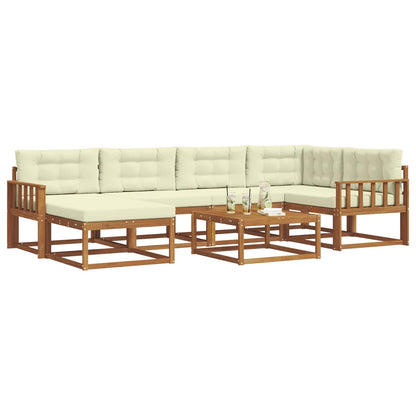 Set di divani da esterno con cuscino 7 pcs Naturale e Crema | homemem39