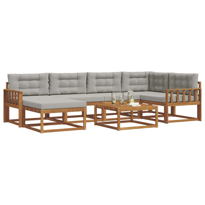Set di divani da esterno 7 pcs Grigio Naturale e Chiaro | homemem39