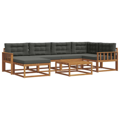 Set di divani da esterno con cuscino 7 pcs Naturale e Antracite | homemem39