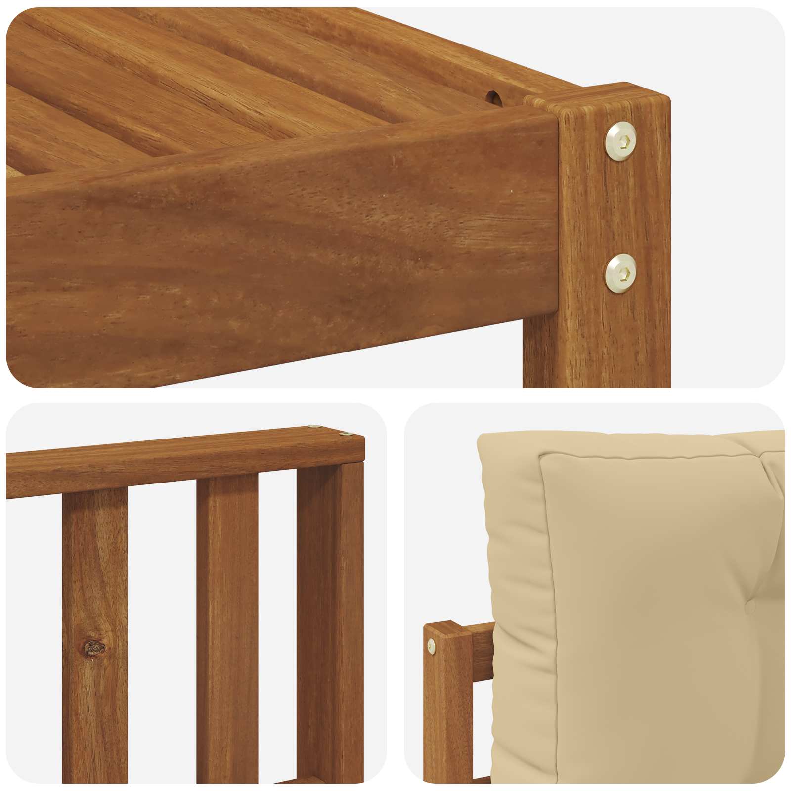 Set di divani da esterno con cuscino 7 pcs Naturale e Beige | homemem39
