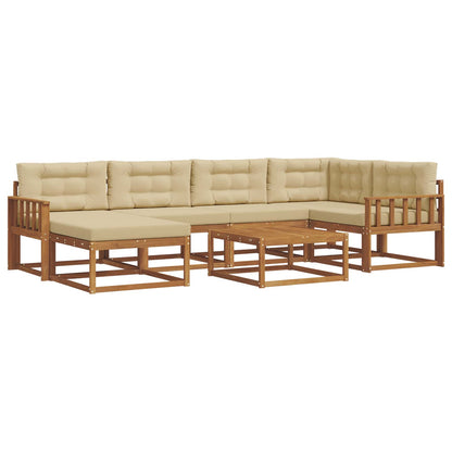 Set di divani da esterno con cuscino 7 pcs Naturale e Beige