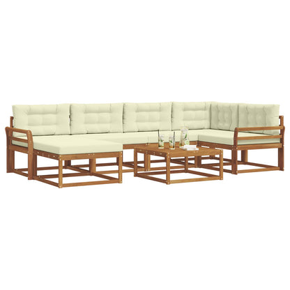 Set di divani da esterno con cuscino 7 pcs Naturale e Crema | homemem39