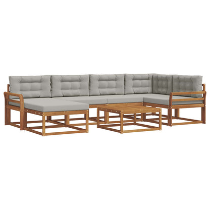 Set di divani da esterno 7 pcs Grigio Naturale e Chiaro | homemem39