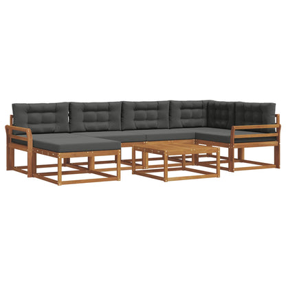 Set di divani da esterno con cuscino 7 pcs Naturale e Antracite | homemem39