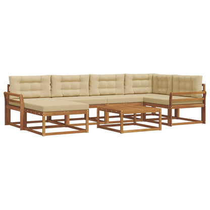 Set di divani da esterno con cuscino 7 pcs Naturale e Beige | homemem39