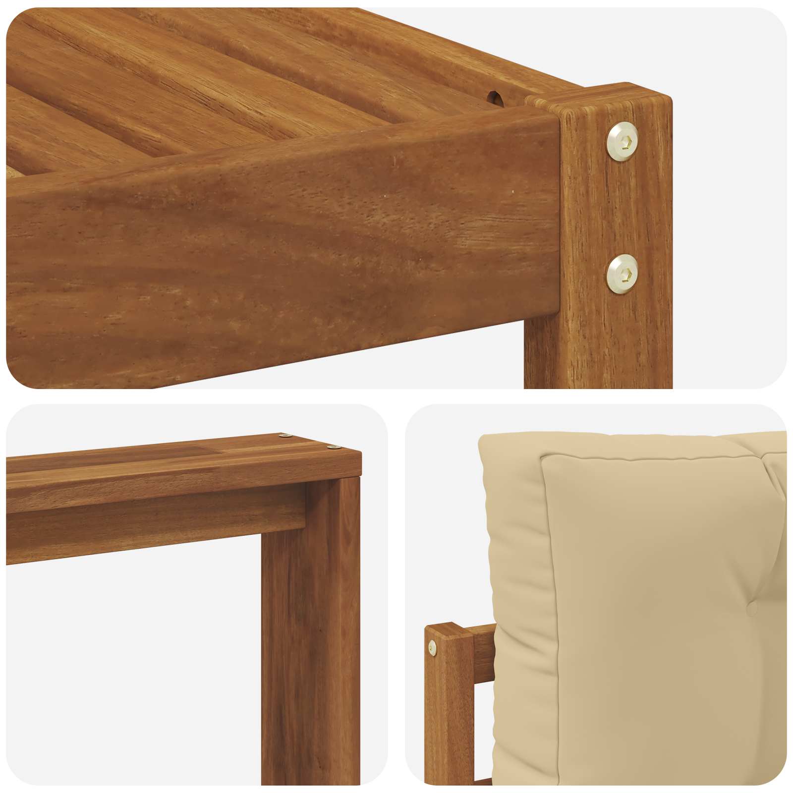 Set di divani da esterno con cuscino 7 pcs Naturale e Beige | homemem39