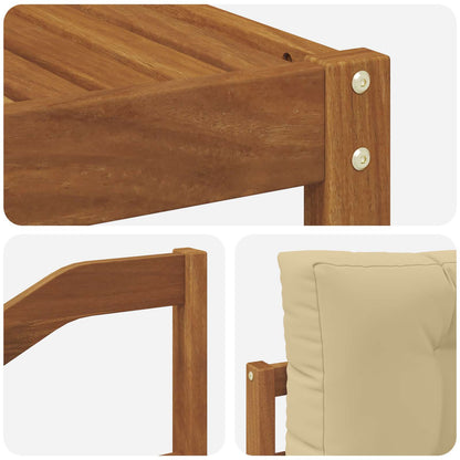 Set di divani da esterno con cuscino 7 pcs Naturale e Beige | homemem39