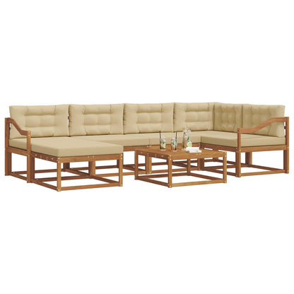 Set di divani da esterno con cuscino 7 pcs Naturale e Beige | homemem39