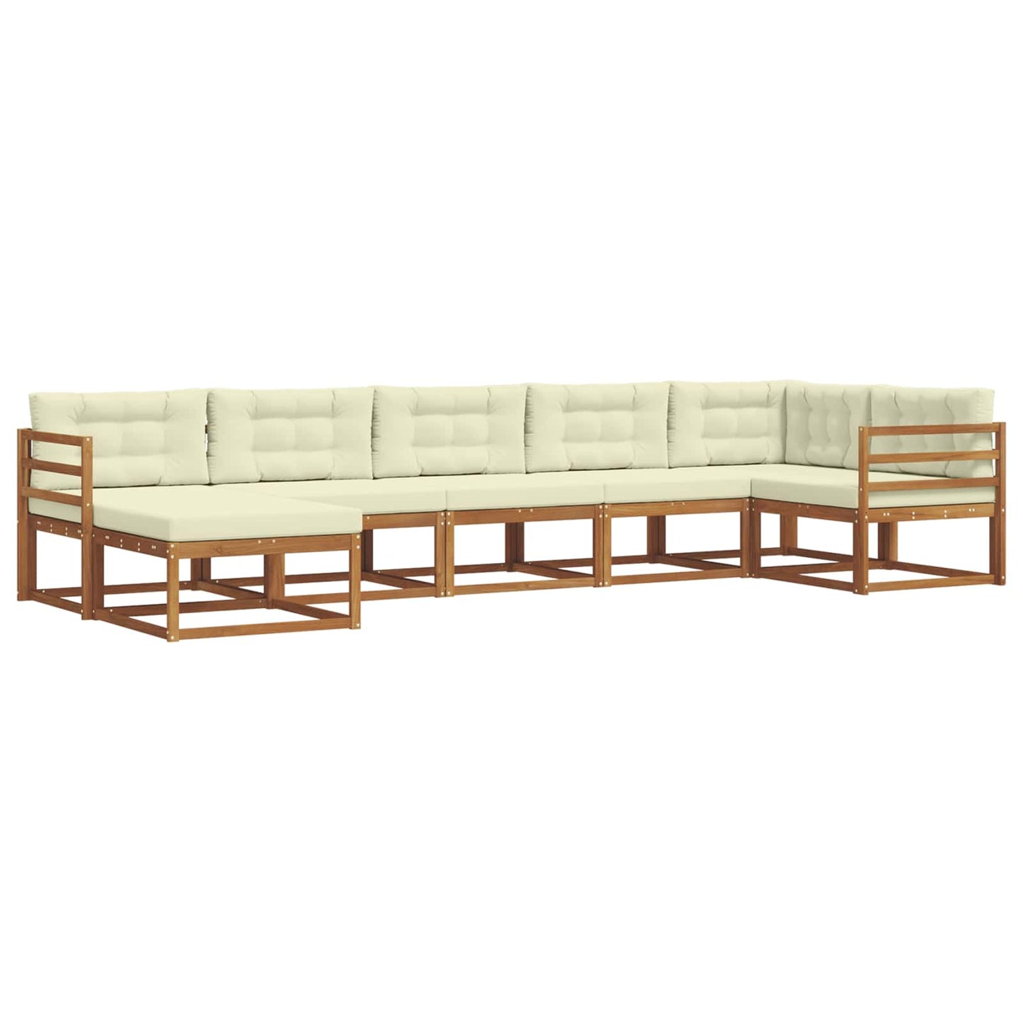 Set di divani da esterno con cuscino 7 pcs Naturale e Crema