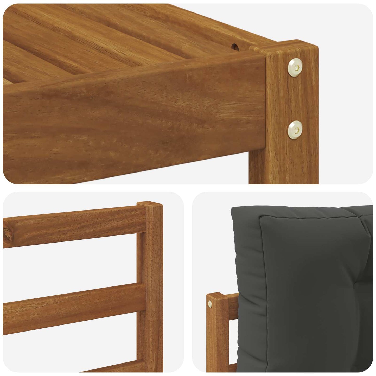 Set di divani da esterno con cuscino 7 pcs Naturale e Antracite | homemem39