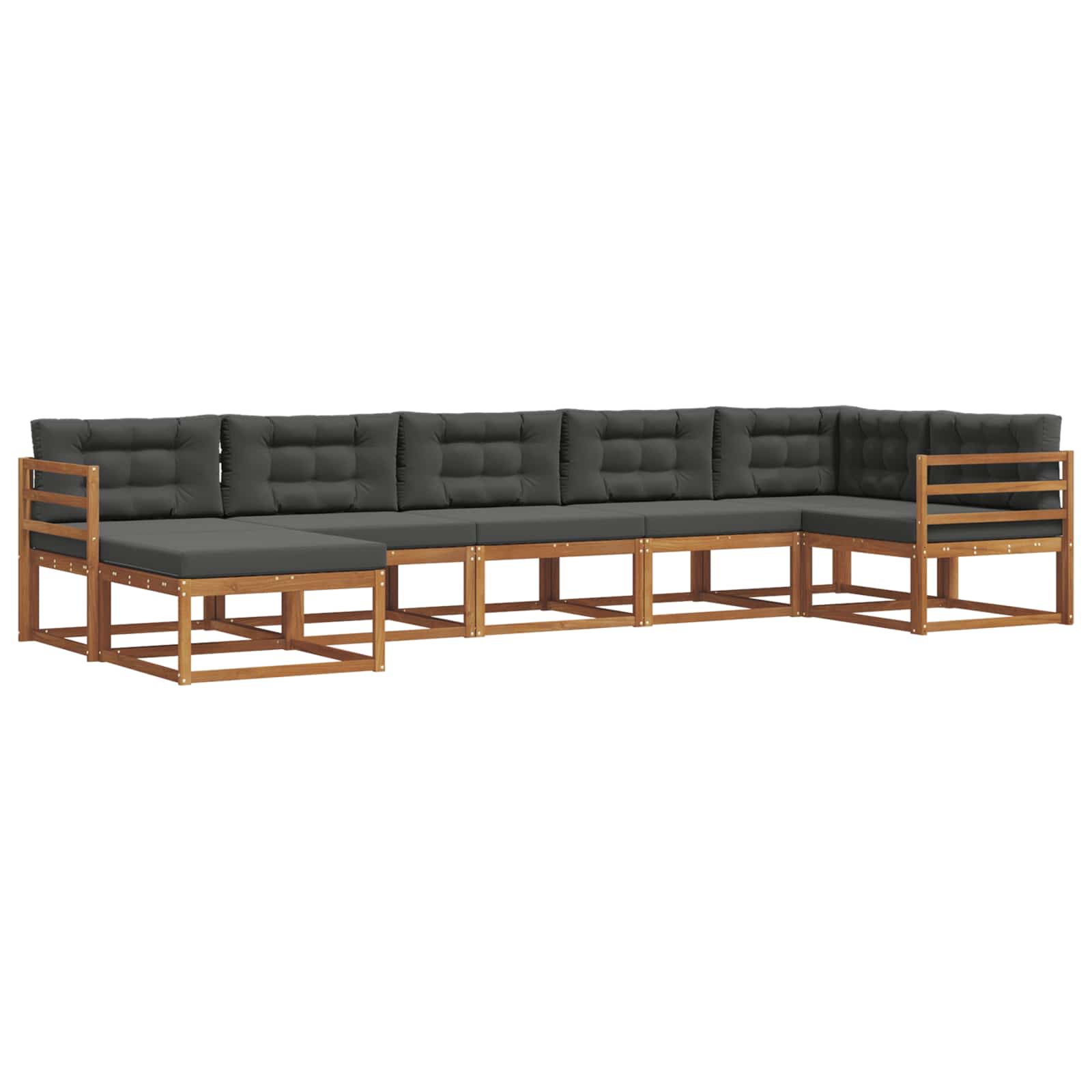 Set di divani da esterno con cuscino 7 pcs Naturale e Antracite | homemem39