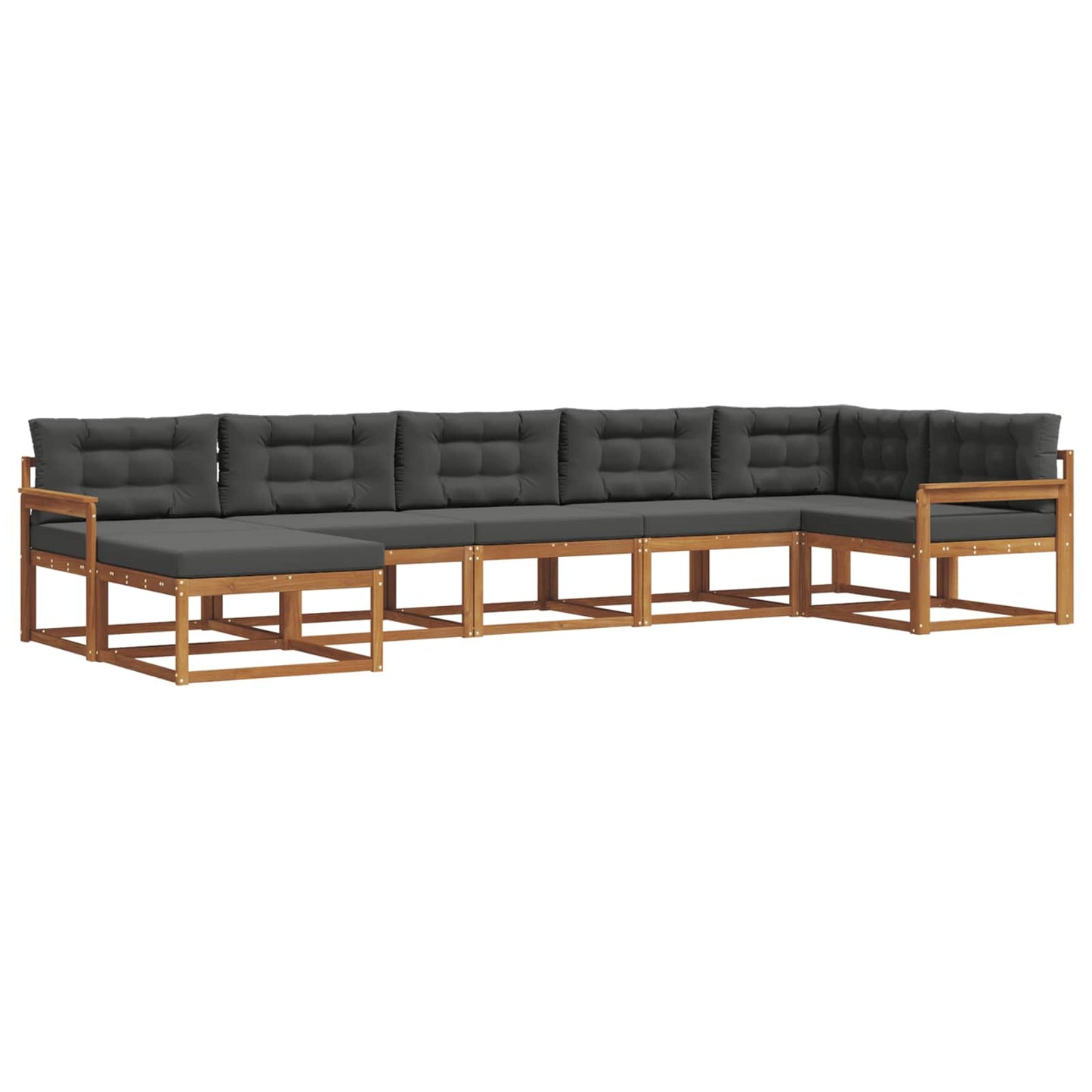Set di divani da esterno con cuscino 7 pcs Naturale e Antracite