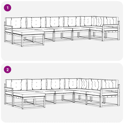 Set di divani da esterno con cuscino 7 pcs Naturale e Beige | homemem39