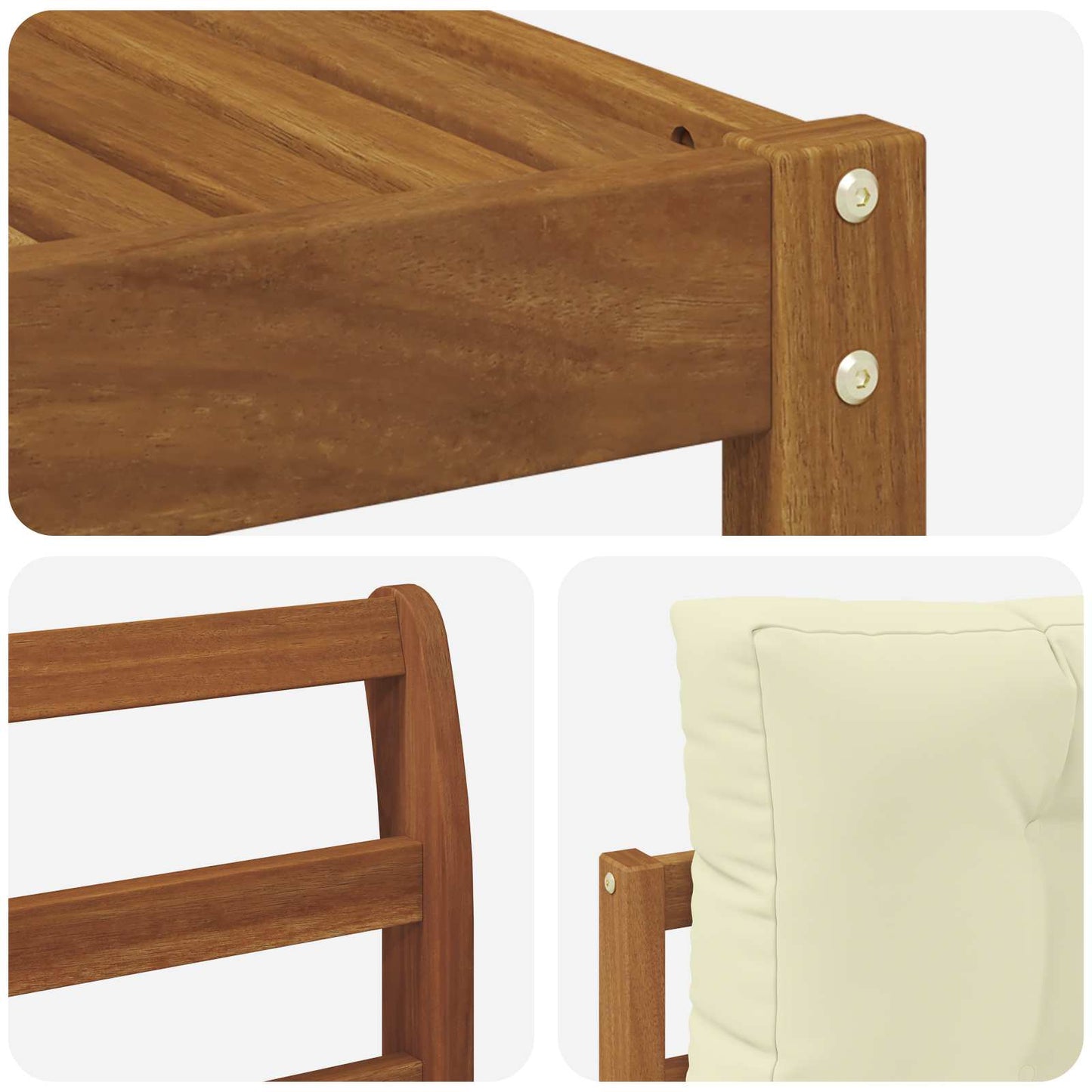 Set di divani da esterno con cuscino 7 pcs Naturale e Crema | homemem39