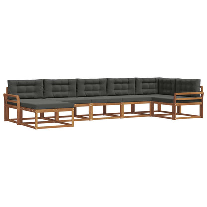 Set di divani da esterno con cuscino 7 pcs Naturale e Antracite | homemem39