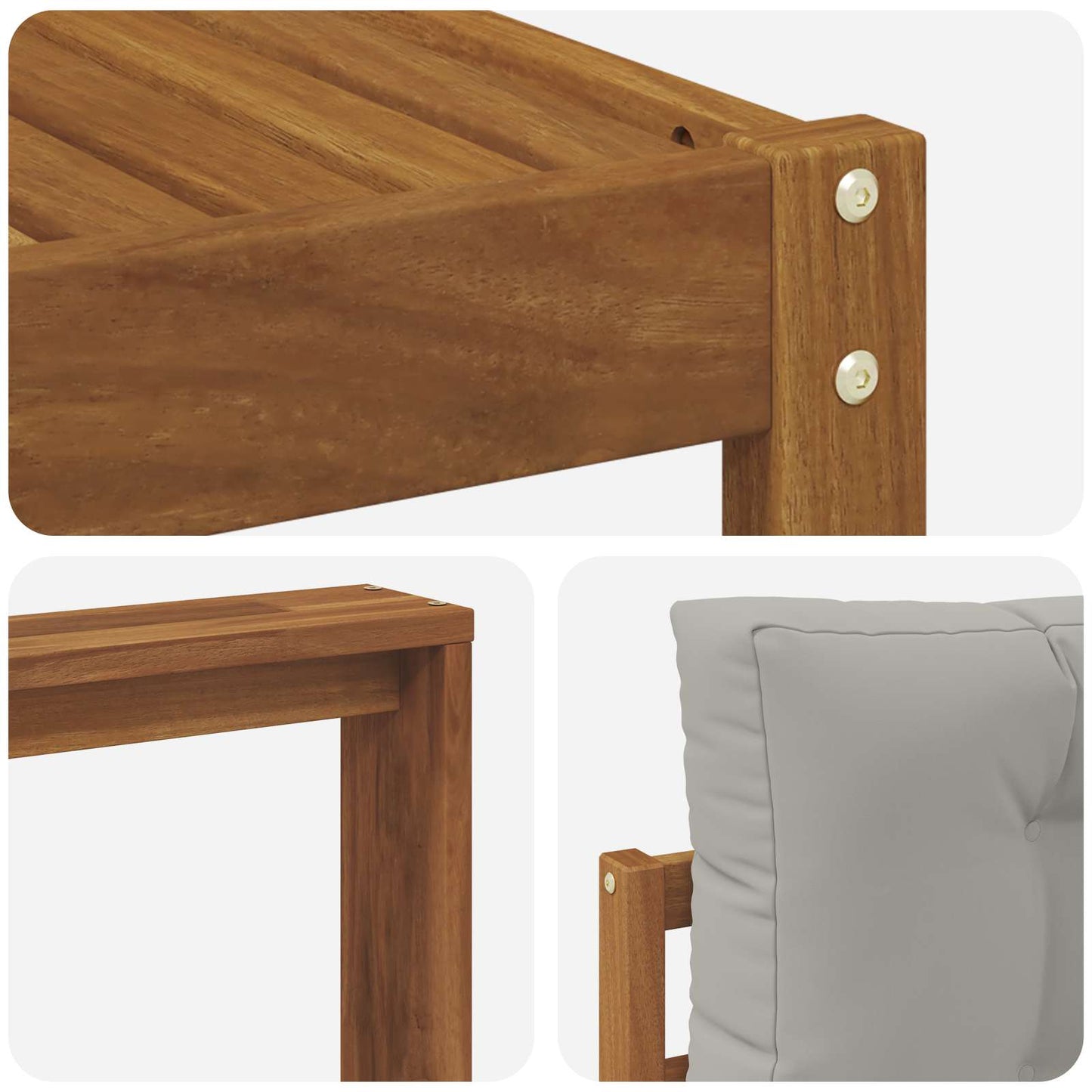 Set di divani da esterno 7 pcs Grigio Naturale e Chiaro | homemem39