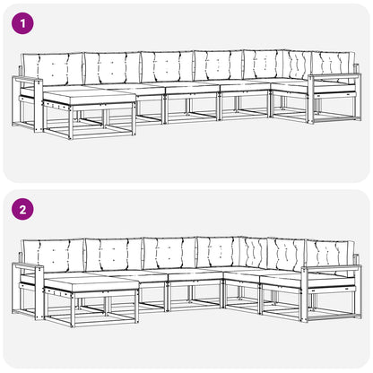 Set di divani da esterno 7 pcs Grigio Naturale e Chiaro | homemem39