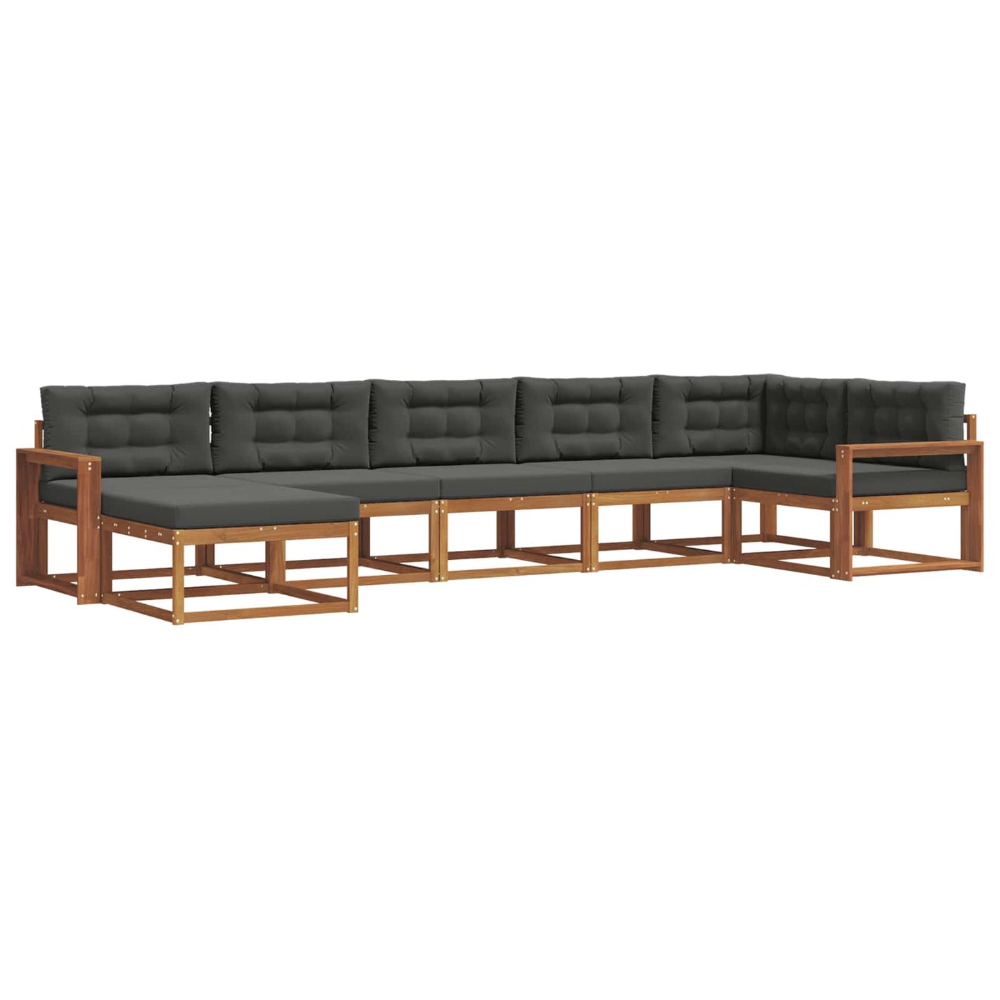 Set di divani da esterno con cuscino 7 pcs Naturale e Antracite