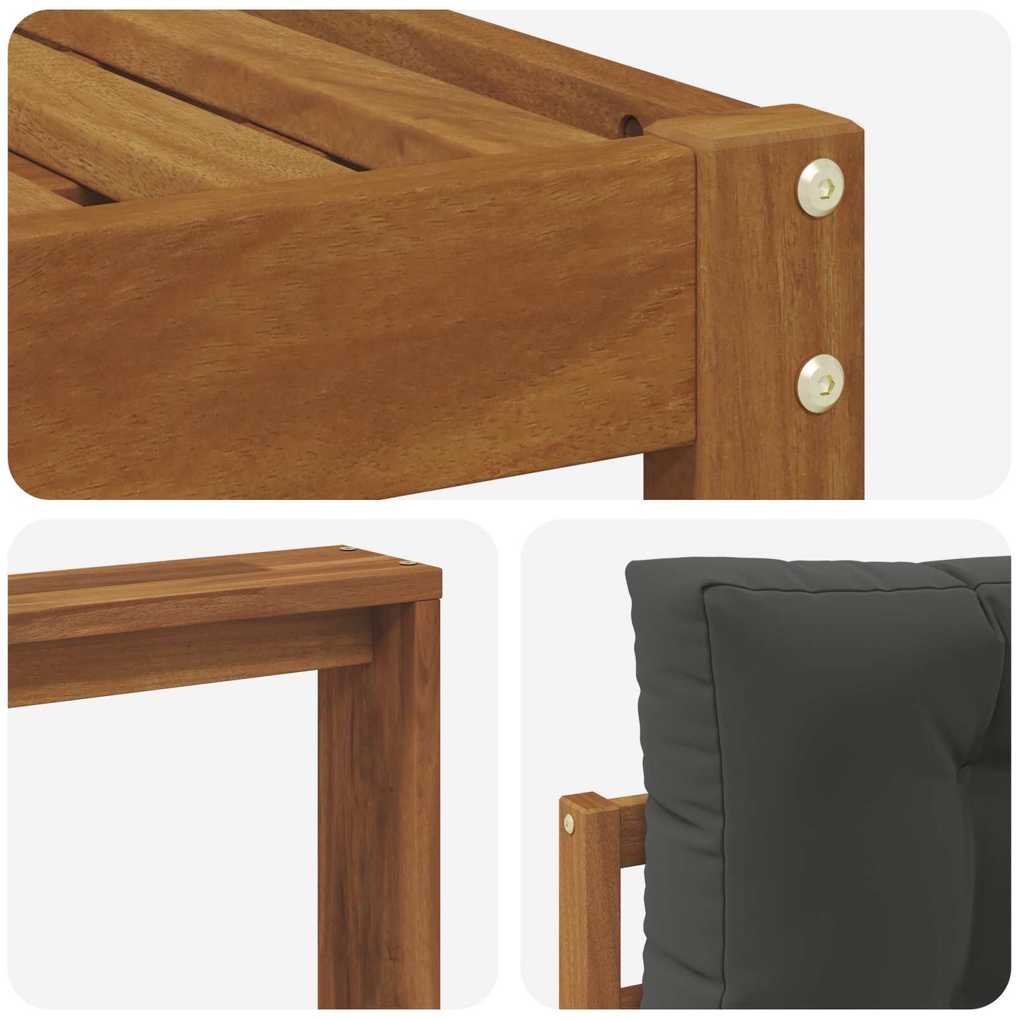 Set di divani da esterno con cuscino 9 pcs Naturale e Antracite | homemem39