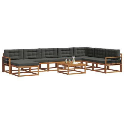 Set di divani da esterno con cuscino 9 pcs Naturale e Antracite