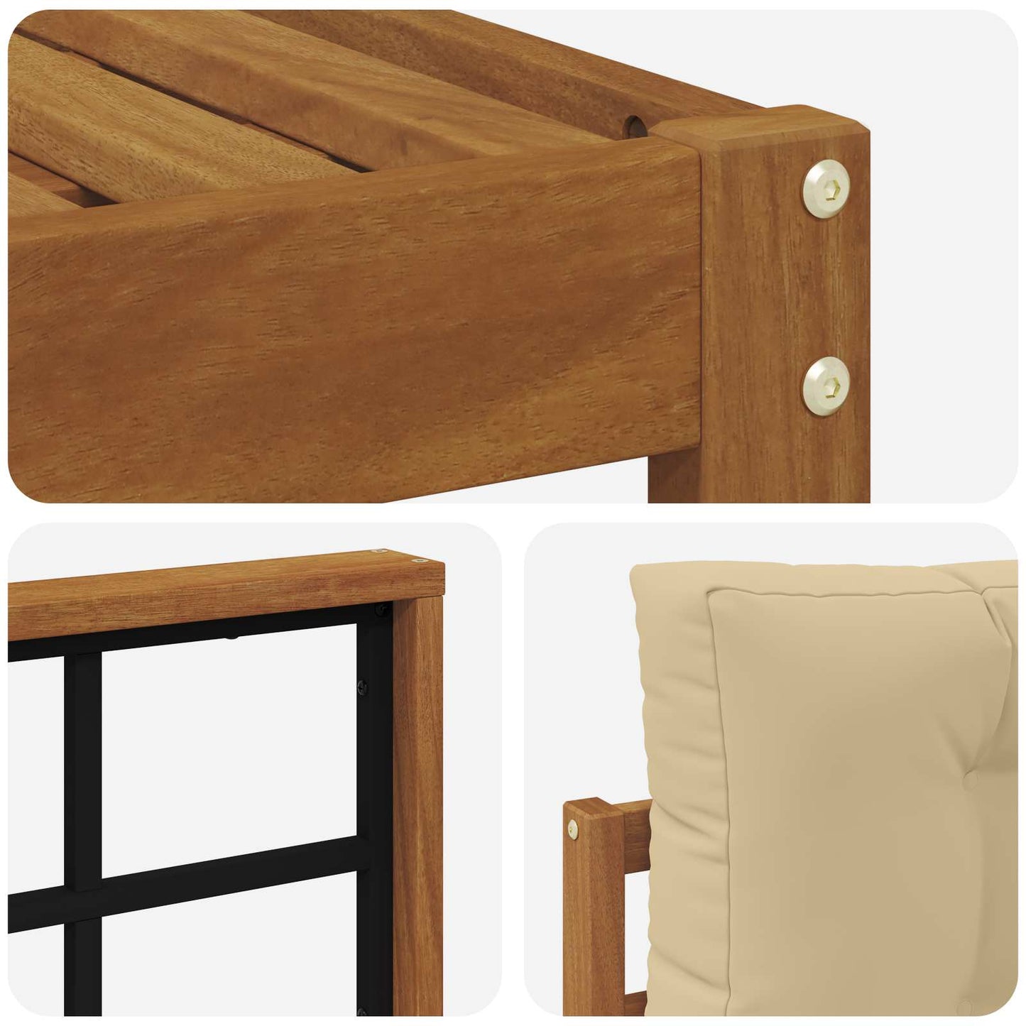 Set di divani da esterno con cuscino 9 pcs Naturale e Beige | homemem39