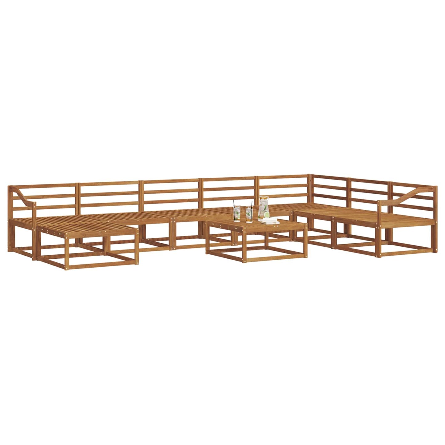 Set di divani da esterno 9 pcs Naturale | homemem39