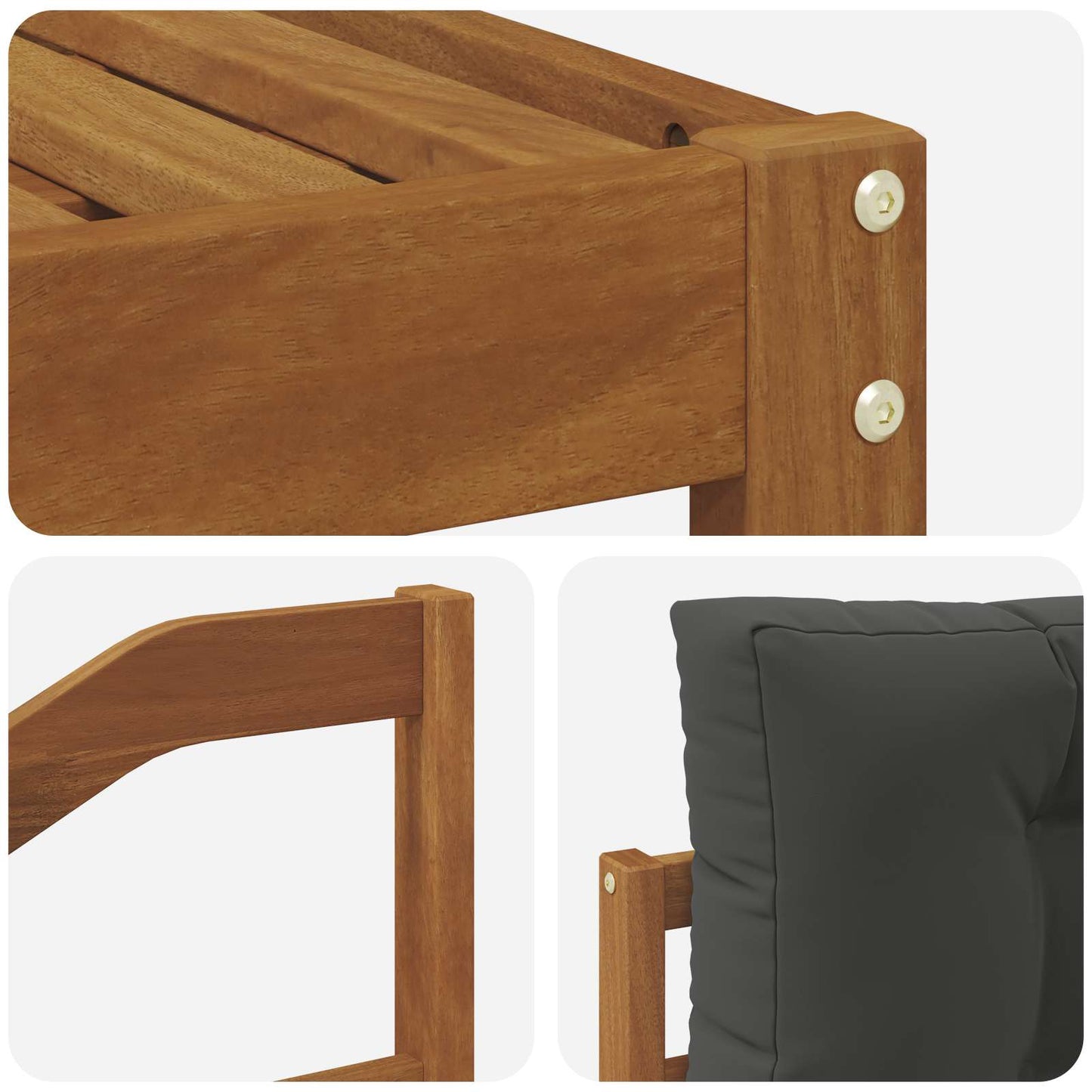 Set di divani da esterno con cuscino 9 pcs Naturale e Antracite | homemem39