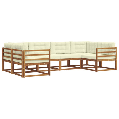 Set di divani da esterno con cuscino 6 pcs Naturale e Crema | homemem39